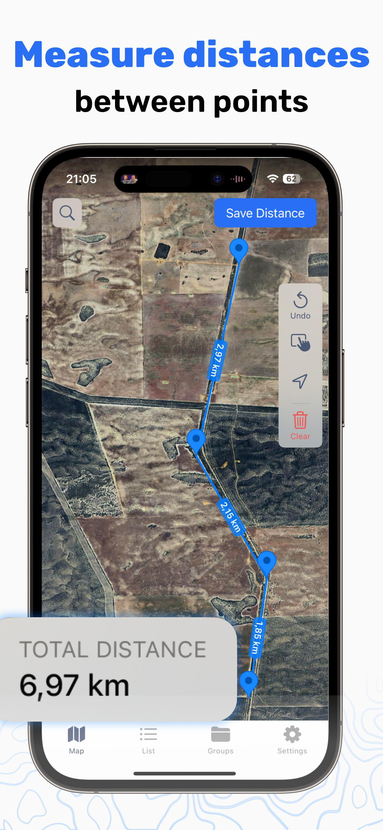 Calculated yard area ready for material estimates
